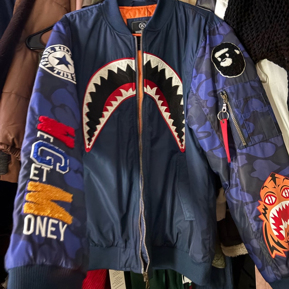Hudson Jeans Blue Jacket with Orange Lining